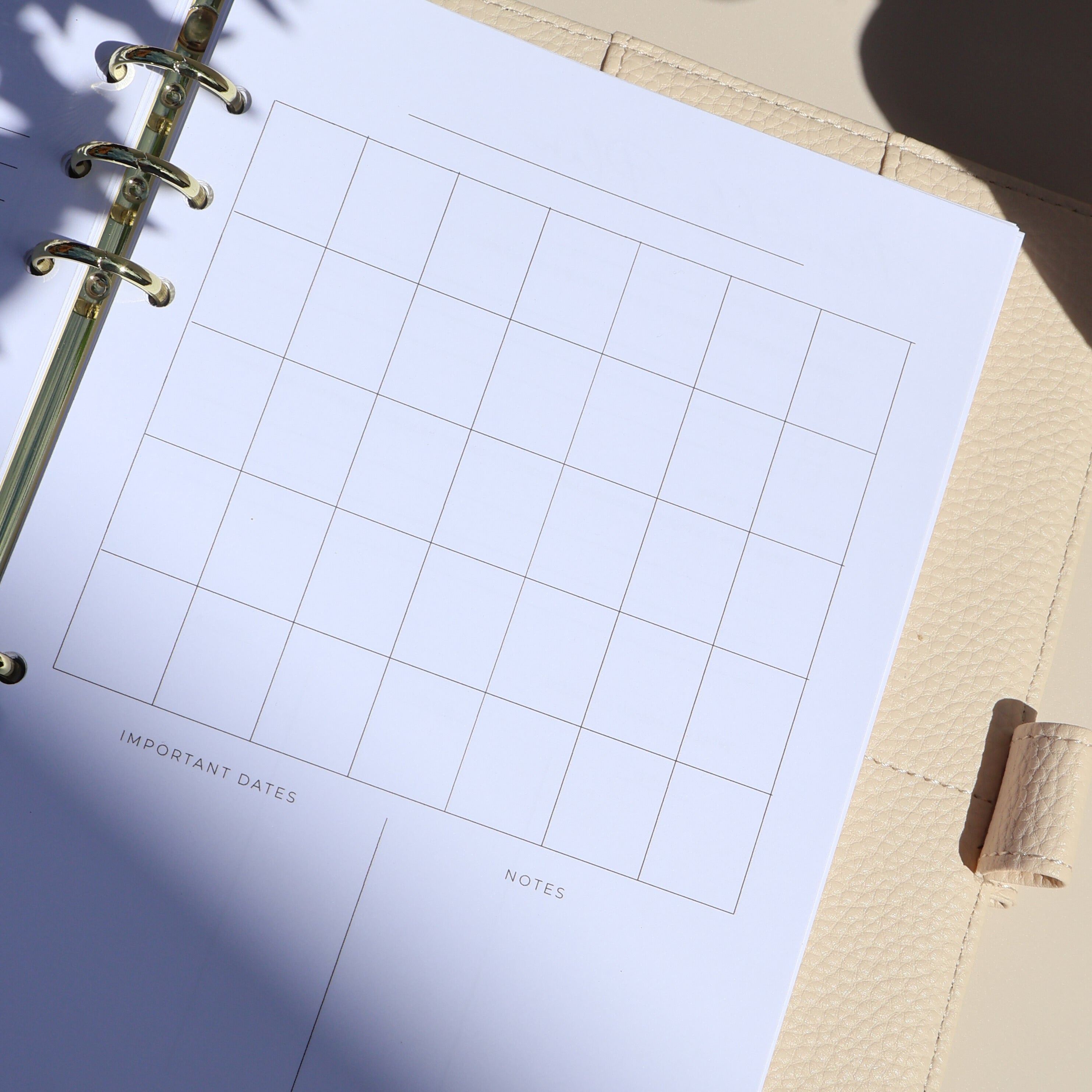 Undated Monthly Self-Care Planner Inserts – Minimal Layout, 12-Month Set