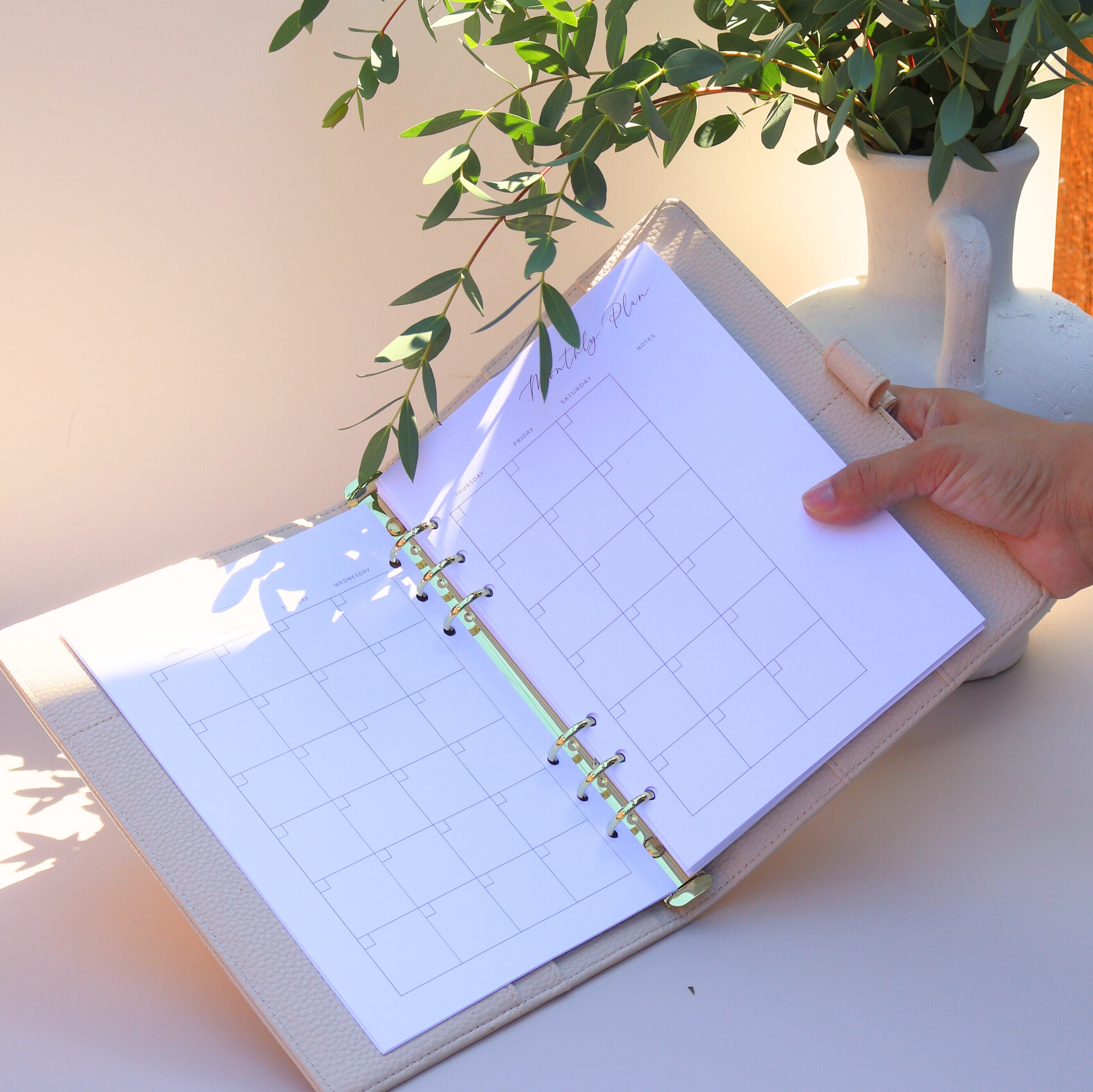 12-Month Undated Monthly Calendar Planner Insert