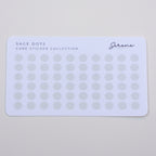 Card with Sage Dots stickers on a beige background