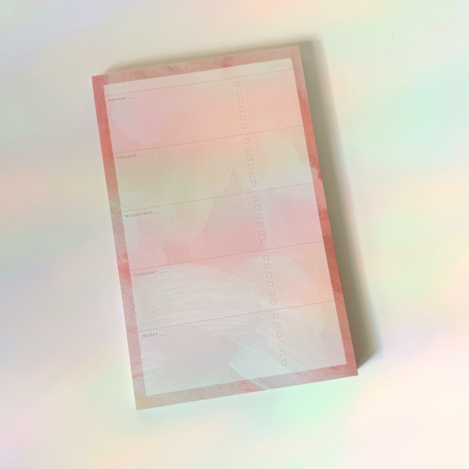 Blush Weekly Planner Pad – 5.5" x 8.5" Minimalist Notepad for Intentional Weekly Planning